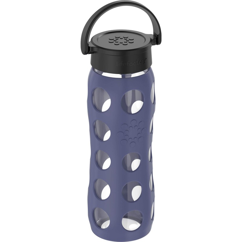 Lifefactory Classic Cap, Dusty Purple 22-Ounce Glass Water Bottle with