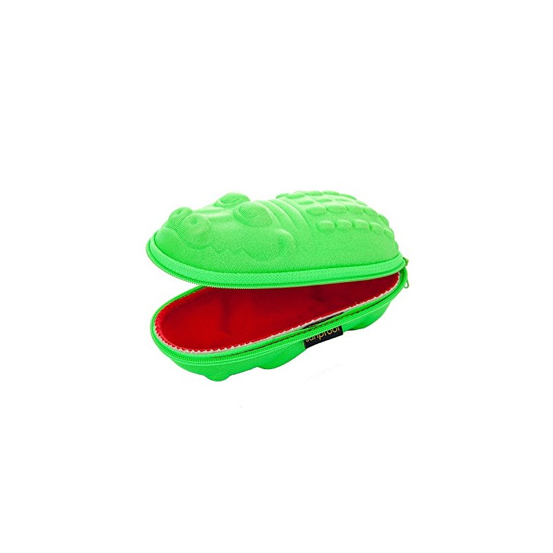 Sunproof Sunglasses case red mouthed Green Crocodile