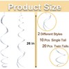30 pcs Silver Hanging Swirls Decorations Swirl Party Decorations Plastic