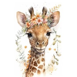 RICUVED Giraffe Diamond Painting Cardinal Kits, 5D Diamond Painting Kits for Adults Round Full Drill Diamond Painting Kits Animals Diamond Art Picture Crystal Art for Home Decor 30x40cm