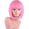 ALISY Wig, Bob Short Wig, Pink, 1 Piece (L-pink)