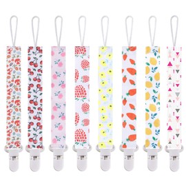 Smlpuame Dummy Clips Girl,8 Pack BPA Free Soother Chain,Pacifier Holder Clips for Teether Toy,Baby Dummy Strap Clip Universal Design Fit All Pacifiers Baby Teething Toys,Newborn Baby Gift