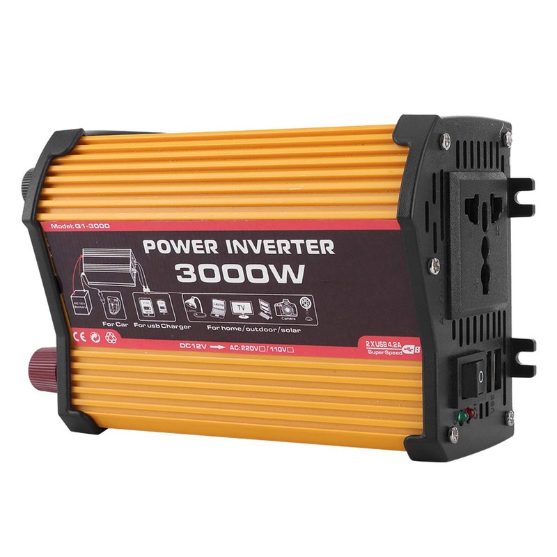 Inversor de Corriente 3000W Convertidor automático Adaptador de Coche de
