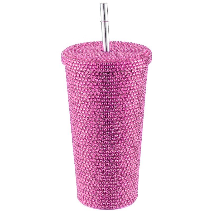 500ml Water Bottle Stainless Steel Rhinestone Decoration Vacuum Water Cup