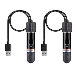 GERUI 2PCS USB Aquarium Heater 10 W Mini Aquarium Heating Rod with Thermostat, Thermostat Aquarium Turtle Heater for Small Aquariums for Salt Water and Freshwater