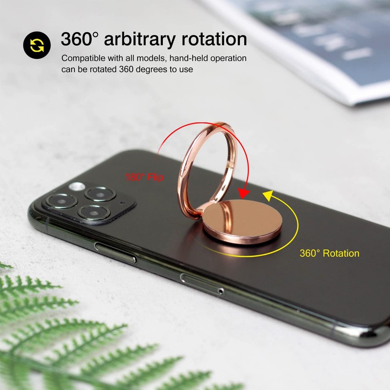 [2 Pack] Small Round Sparkling Cell Phone Ring Holder Stand,360