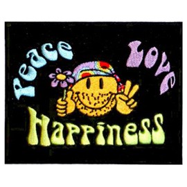 Klicnow Peace/Love/Happiness Embroidered Patch 13 X 10CM (5" X 4")