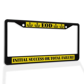 Fastasticdeals Metal Insert License Plate Frame EOD Initial Success Or Total Failure B Weatherproof Car Accessories Black 2 Holes Solid Insert