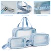 Pack of 3 Transparent Toiletry Bag, Toiletry Organizer Wet Dry