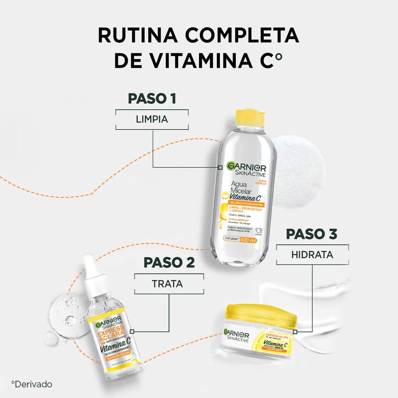 Garnier Gel Crema Hidratante Express Aclara con Vitamina C, 50ml