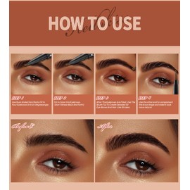 2-in-1 Microblading Eyebrow Pencil Wet and Wild Eyebrow Pencil Waterproof Microblade Eyebrow Pen Brow Kit with Micro-Fork-Tip and Eyebrow Brush (4#)