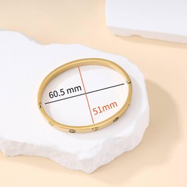 MILAKOO Golden Color Bracelet Cute Dainty Oval Bangle Feminine Bracelets Minimalist Gorgeous Bangle Gifts