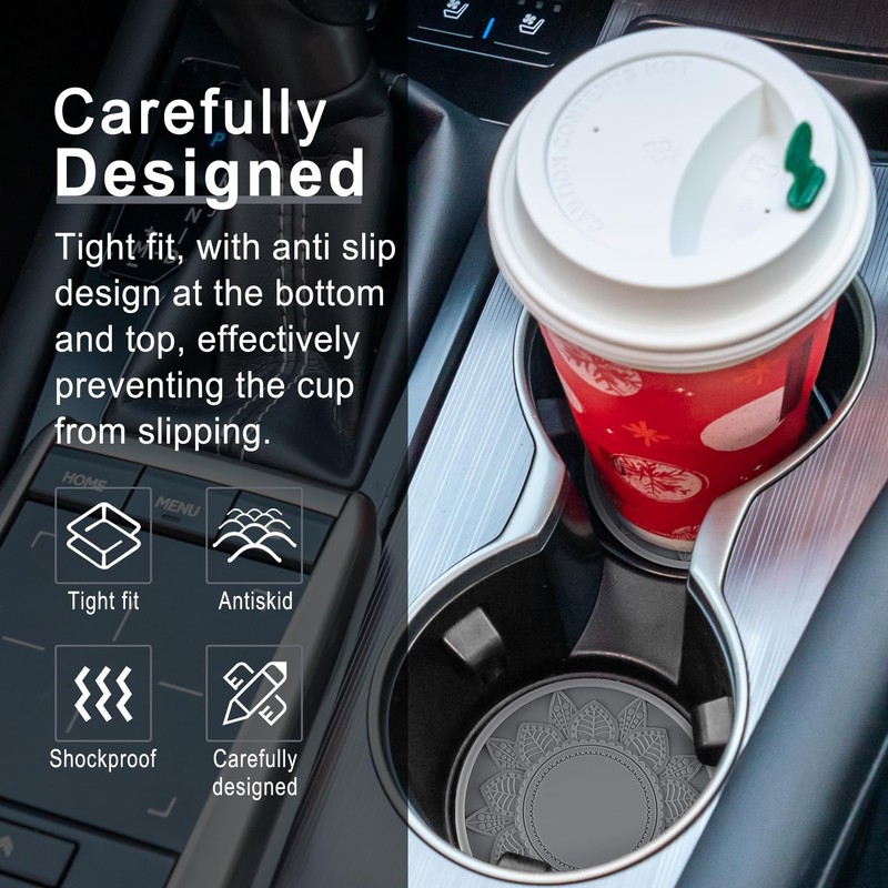 SINGARO Car Cup Holder Coaster, 4PCS Silicone Cup Holders Embedded