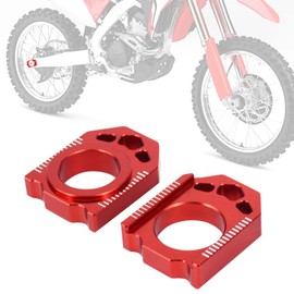 IUVWISN Dirt Bike Rear Axle Block Chain Tensioner Adjuster CNC for CRF250R 04-23 CRF250RX 19-23 CRF250X 04-17 CRF450R 02-23 CRF450X 05-23 CRF450L 19-20 CRF450RL 21-23 CR125R CR250R 02-07 Red