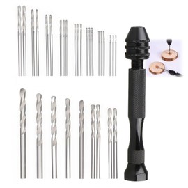 31PCS Hand Drill Bit Set, Pin Vise Hand Drill Set Holding with 0.5-3mm | Micro Twist Drill Bits for Delicate Manual Work Electronic Assembling Model Making Woodworking Jewelry DIY