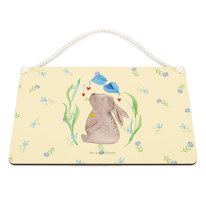 Mr. & Mrs. Panda Decorative Sign Rabbit Flower DIN A6