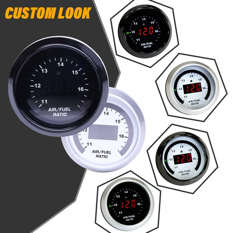Wideband UEGO Air/Fuel Ratio Gauge 52mm (2-1/16”) with 4.9 LSU