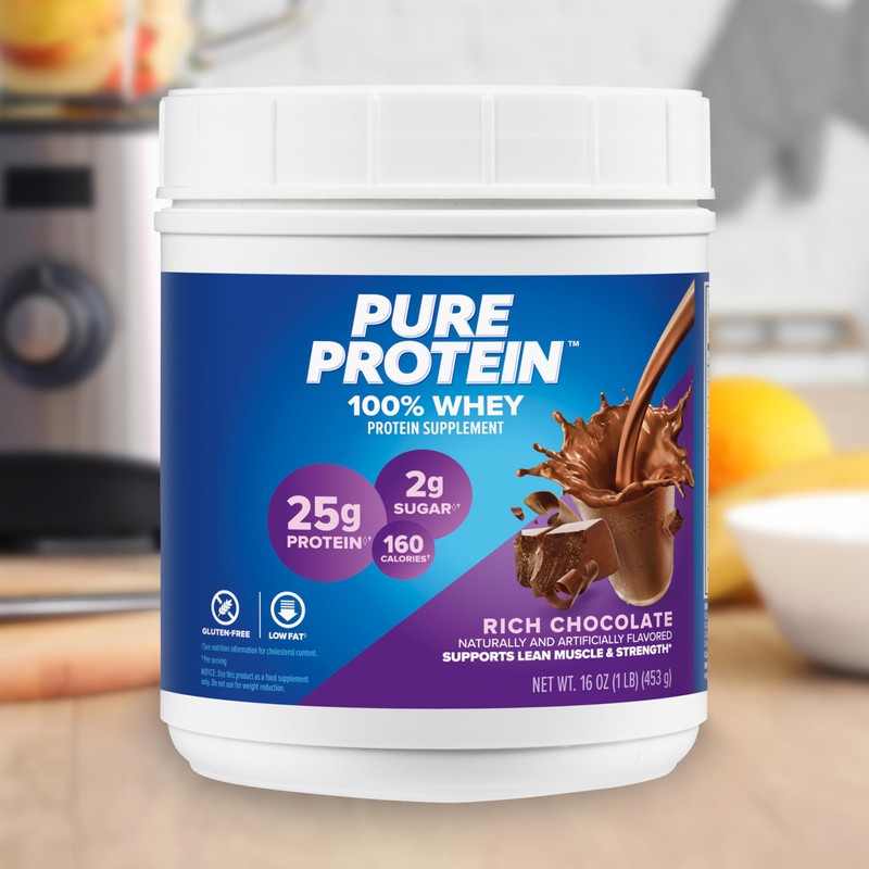 Pure Protein Powder, Whey, High Protein, Low Sugar, Gluten Free,