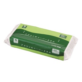 Azuwan Paper Towels, Oval Size, 1 Bag (200 Sheets), 100% Recycled Paper, Soft Texture