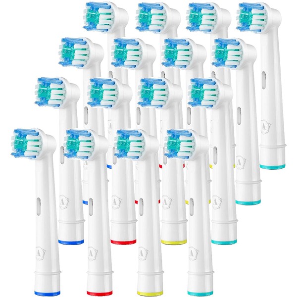 Aster Electric Toothbrush Replacement Heads 16 Pack / Compatible Oral B Braun Replacement Brush Heads / Pack of 16 Compatible Oral B Replacement Brush Heads