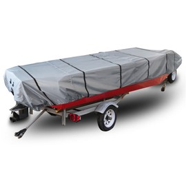 munirater 12FT 210D Grey Boat Cover Heavy Duty Trailerable Replacement for Jon Boat