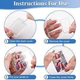 RXKFIGX Pack of 30 Acrylic Photo Keychains, Blank Photo Keychains, Picture Frame Pendants, Gift for Family & Couples, Photo Craft Gift, DIY Keychain, 5.5 x 4 cm, transparent