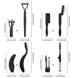 Boao 4 Pieces Folding Eyebrow Comb Eyelash Comb Lash Separator Tool Eyelash Grooming Brush for Making Up Supplies Tools(4 Pieces,Style A)