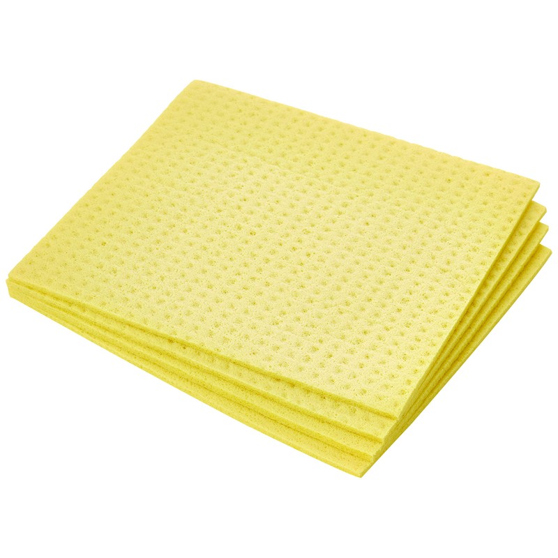 Spontex Sponge Cloths 4pk (Pack of 1), Yellow, One Size