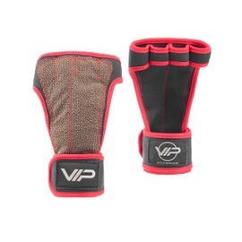 VIP Attollo Mens Womens Kevlar Weight Lifting Gym Training Wrist Support Pads Lift Grips Gloves Exercise Fitness Workout Gloves, Size S/M,Black