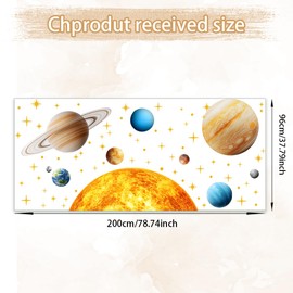 Large Outer Space Wall Decals，Solar System Outer Space Planets Peel and Stick Art Decals，Space Themed Wall Decal，for Toddler Boy Room, Astronomy Large Boy Decor.