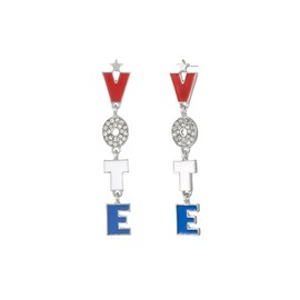 Madison Tyler Hypoallergenic Earrings | Silver Dangle Earring | Stud Earrings for Women | Americana Vote Earrings | Drop Earring for Women Trendy | Patriotic Earrings Jewelry Gifts