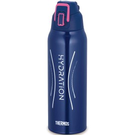 Thermos FHT-1001F NV-P Vacuum Insulated Sports Bottle, 0.3 gal (1 L), Navy Pink, Cold Retention