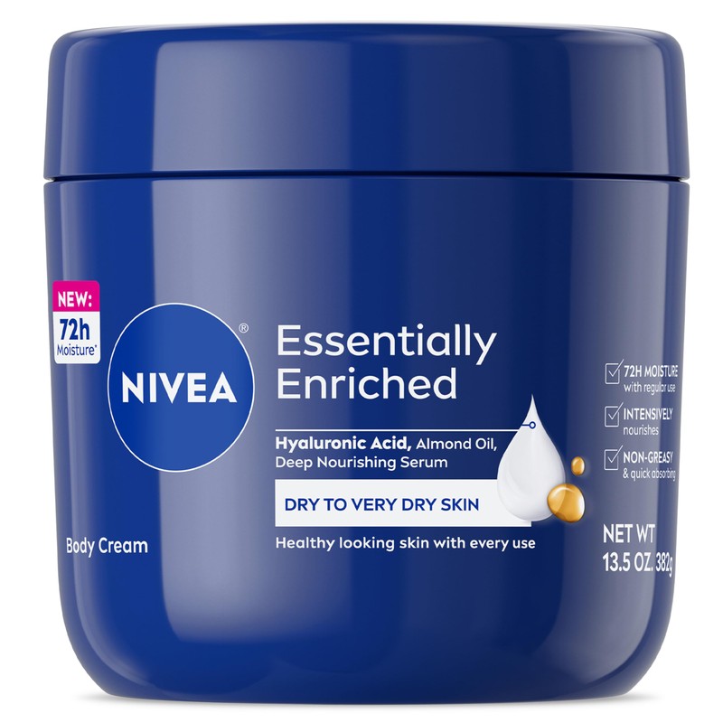 Nivea Essentially Enriched Almond Oil Body Cream, 13.5 Oz