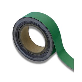Magnetic Steel Easy-Wipe Tape, Thin & Flexible, Cut to Fit Strip, Magnetic, High Visible Identification. Suitable For All Non-Magnetic Surfaces (Green 40mm x 10m)