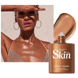 Woakess Face Shaping Makeup Body Shimmer Oil, Iluminador | Aceite con Brillo Hidratante y Resistente al Agua, Glitter Glow Oil para un Bronceado Radia