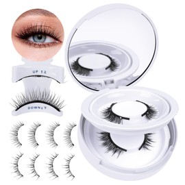 B&Qaugen Magnetic Eyelashes 2 Pairs Magnetic Lashes Natural Magnetic Eyelashes with Applicator Cat Eyes and Doll Eyes Eyelashes Magnetic Lashes Easy to Wear Lash Extension Kit（ CX03 ）