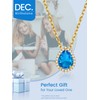 KeyStyle Womens Gold Teardrop Crystal Necklace with Blue Topaz, December