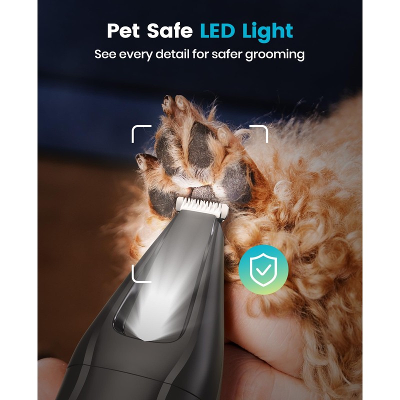 oneisall Dog Grooming Clippers & Paw Trimmer Kit 2-in-1 with