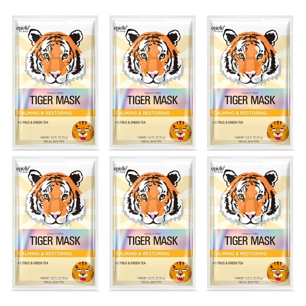 Epielle Character Sheet Masks | Animal Spa Mask | Puppy, Tiger, Rabbit, Penguin, Pig, Fox | Korean Beauty Mask -For All Skin Types| Birthday Party Gift for her kids, Spa Day Party, Girls Night, Spa Night, Beauty Gift | Skincare Gifts | Skincare Party Fav