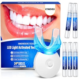Teeth Whitening Kit with LED Light – 3 Teeth Whitening Gel Pens + 2 Remineralizing Desensitizing Gel Pens –35% Pap Whitening Formula – Whiten Teeth in 7 Days – Safe for Sensitive Teeth (Mint)