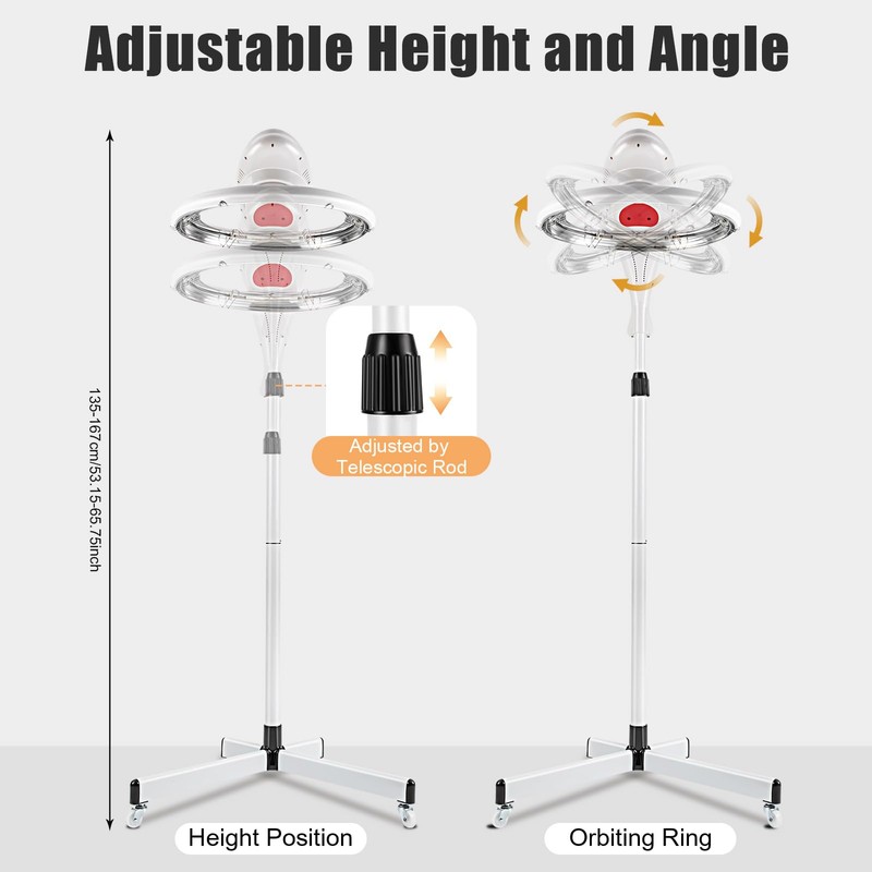 3 in 1 Orbital Infrared Stand Hair Dryer,950W Free-Stand Hair