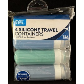 Smart Travel - 4 Silicone Travel Containers - 3 oz Containers - TSA Approved - B