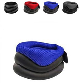 Leanockesa Upgraded Neck Support Brace for Sleeping - Cervical Collar with Adjustable Soft Foam, Relieves Neck Pain & Spine Pressure, Stabilizes Vertebrae for Women & Men (Blue)