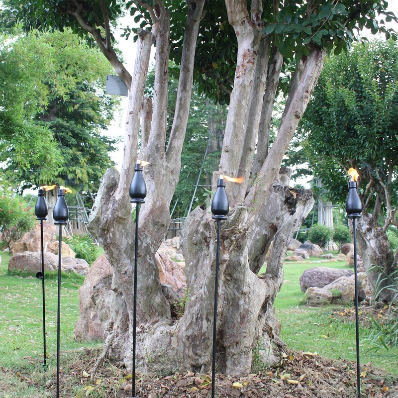 DIKAIDA Metal Citronella Torches, 6 Pack Torches Garden for Outside
