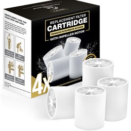 AquaHomeGroup 20-Stage Premium Shower Filter Replacement Cartridge with Spin Propeller 4-Pack (No Housing) - Water Filter Refill Compatible with Any Shower Filter of Similar Design 15 and 20 Stages