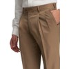 Paul Fredrick Men's Wool Gabardine Pleated Pants Light Brown 36