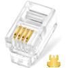 NECABLES 20Pack Telephone Modular Plug RJ9/RJ10/RJ22 4P4C Connector for Phone
