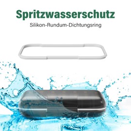 Joinice Pill Box 7 Days 2 Compartments Moisture Resistant Removable Compartments Pill Box 7 Days Large Compartments for Tablets, Fish Oil, Vitamins, Dietary Supplements (Black/White)