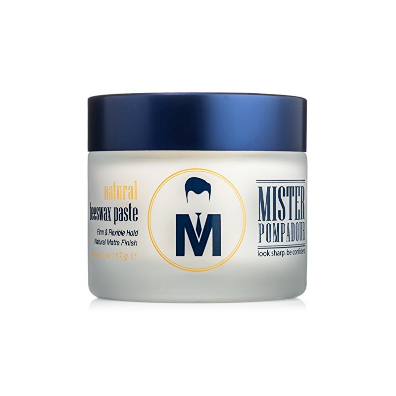 Natural Beeswax Paste for Men, Hair Styling, 2 oz. by