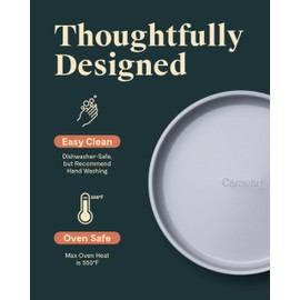 Caraway Non-Stick Ceramic 9” Circle Pans - Naturally Slick Ceramic Coating - Non-Toxic, PTFE & PFOA Free - Perfect for Birthday Cakes, Tartes, & More - Black